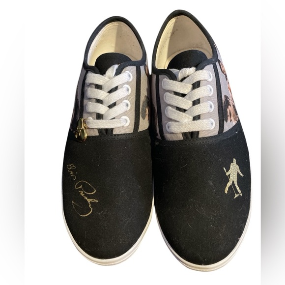 Elvis Presley Bradford Exchange Women's Black Canvas Sneakers - Picture 3 of 4